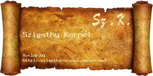 Szigethy Kornél névjegykártya