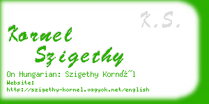 kornel szigethy business card